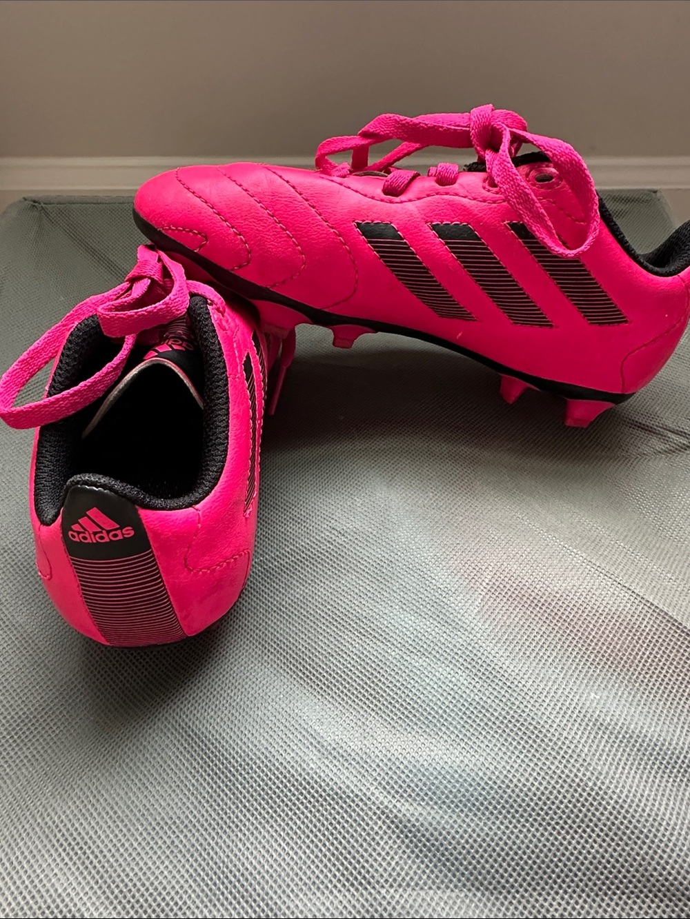 adidas Hot Pink and Black Soccer Cleats